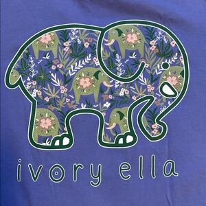 Ivory Ella Women’s Baja Elephant Tee Graphic Print Organic Cotton Purple Size S